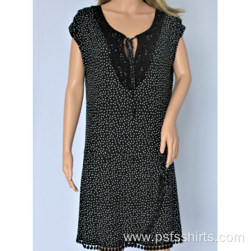 Women Black Polka Dot Dress